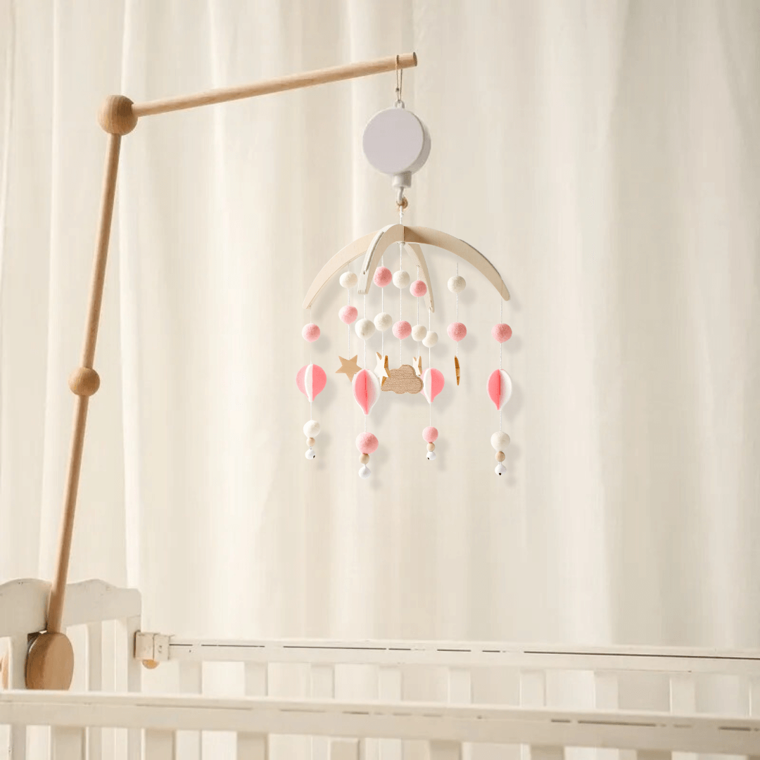 Mobile Bébé Bohème Rose Mobile + Bras Musical Berceau des rêves Mobile bébé fille